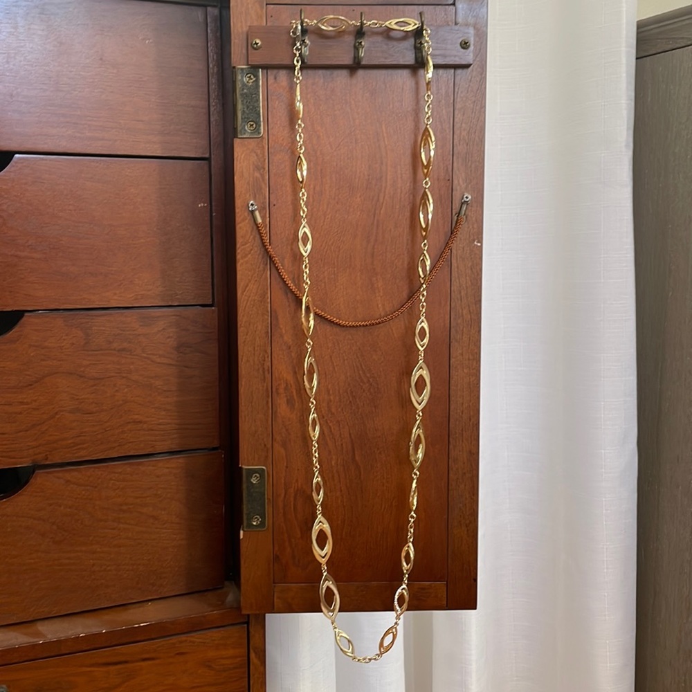 Long Gold Necklace with Fun Details